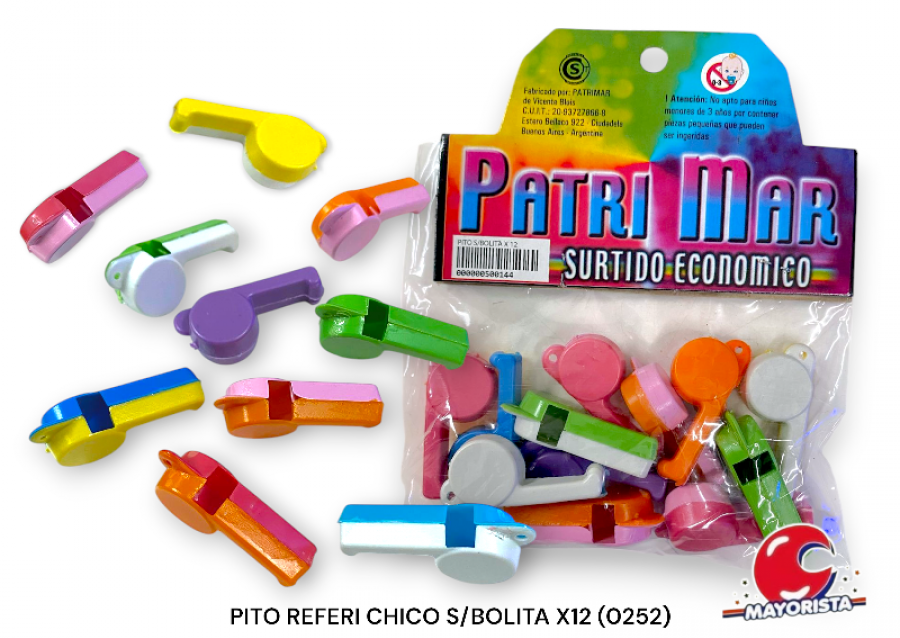 [000000500144] SILBATOS REFERI CHICO S/BOLITA X12 (0252) PATRIMAR