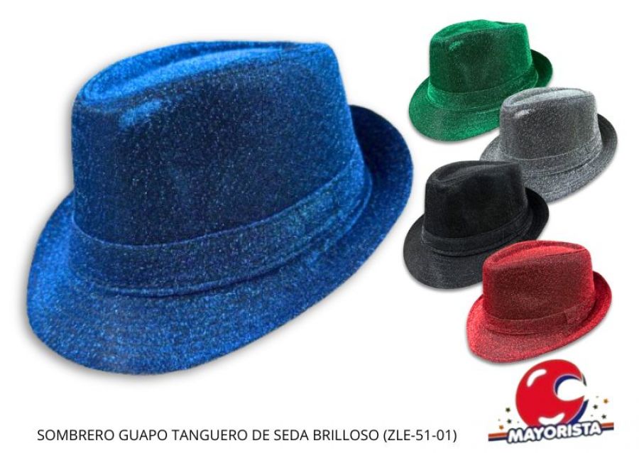 SOMBRERO GUAPO TANGUERO DE SEDA BRILLOSO (ZLE-COT-51-01) ERIK
