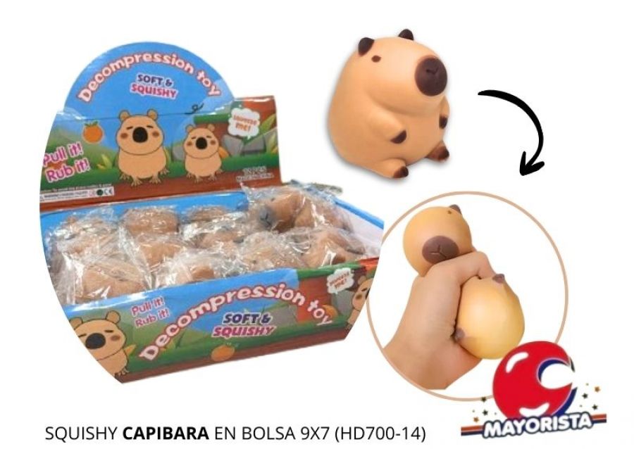 [4230] SQUISHY CAPIBARA EN BOLSA 9X7 (HD700-14) - SOL