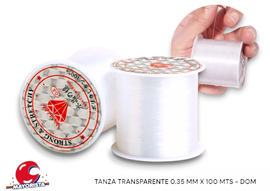 TANZA TRANSPARENTE 0.35 MM X 100 MTS - DOM