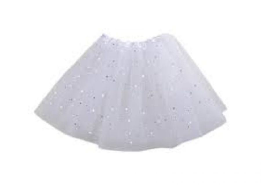 [2459] TUTU TUL BLANCO C/BRILLO (YJ0365) YJ IMPORT