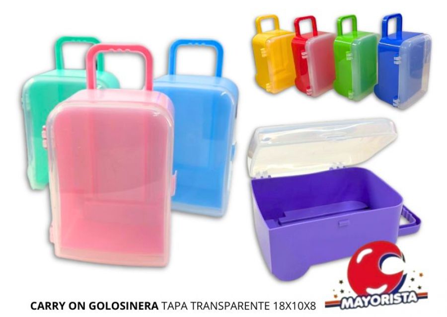 [2497] VALIJITA CARRY ON GOLOSINERA TAPA TRANSPARENTE 18X10X8 - PLAST