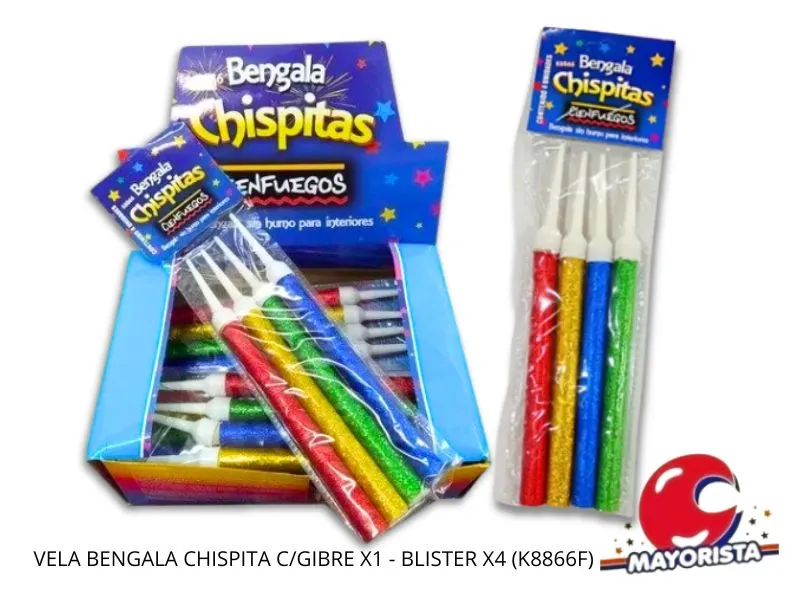 [UK8866F] VELA BENGALA CHISPITA C/GIBRE X4 EN BLISTER (K8866F) CIENFUEGOS