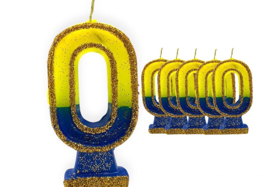 [1924] VELA NUMEROTE 0 BOCA C/GIBRE X 1 (X10) - VELAS MULTICOLOR