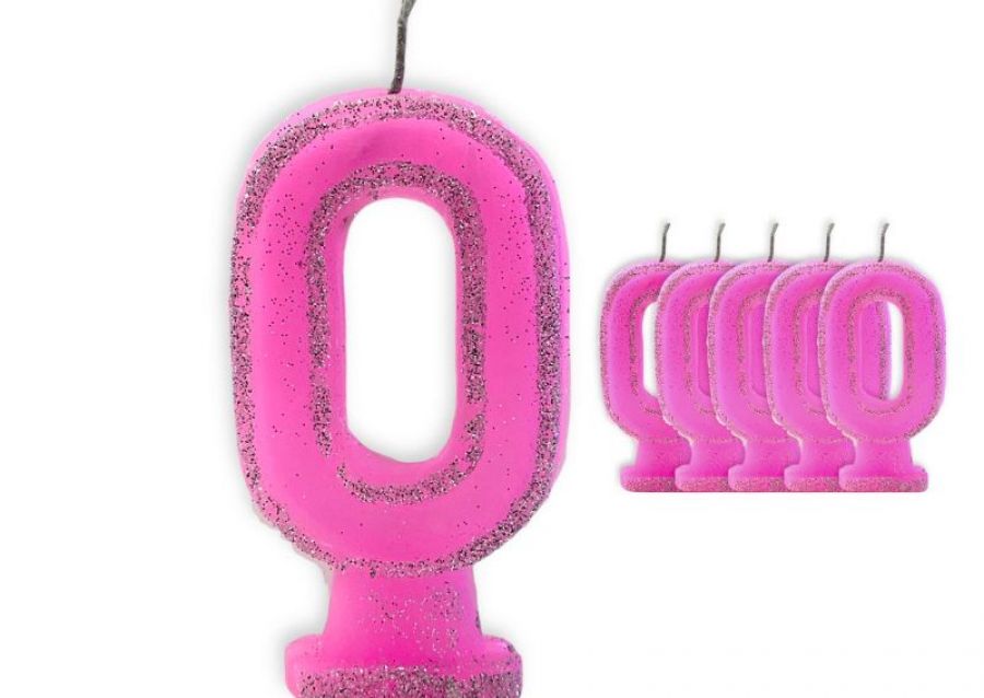 [1402] VELA NUMEROTE 0 ROSA C/GIBRE X 1 (X10) - VELAS MULTICOLOR