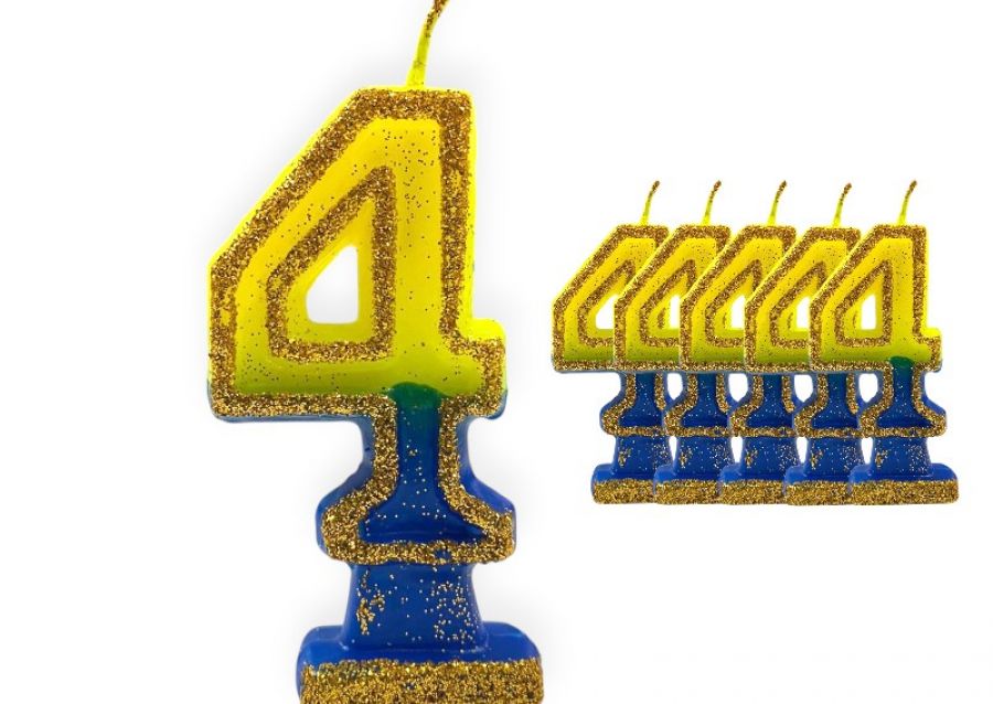[1900] VELA NUMEROTE 4 BOCA C/GIBRE X 1 (X10) - VELAS MULTICOLOR