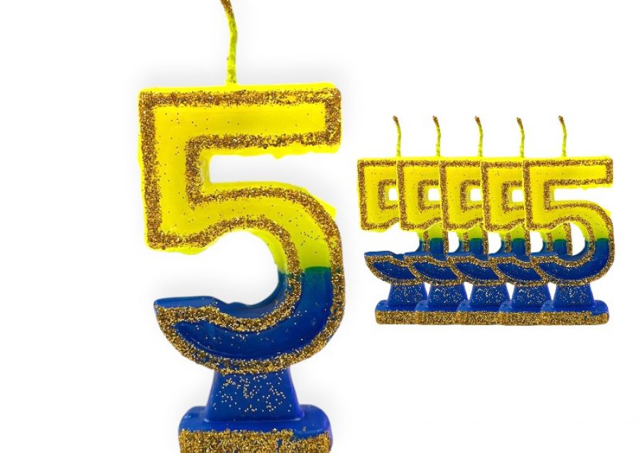[1932] VELA NUMEROTE 5 BOCA C/GIBRE X 1 (X10) - VELAS MULTICOLOR