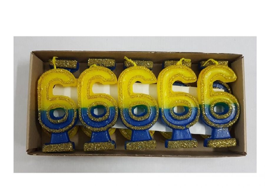 [1933] VELA NUMEROTE 6 BOCA C/GIBRE X 1 (X10) - VELAS MULTICOLOR