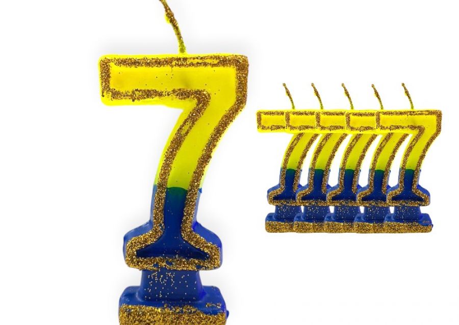 [1935] VELA NUMEROTE 7 BOCA C/GIBRE X 1 (X10) - VELAS MULTICOLOR
