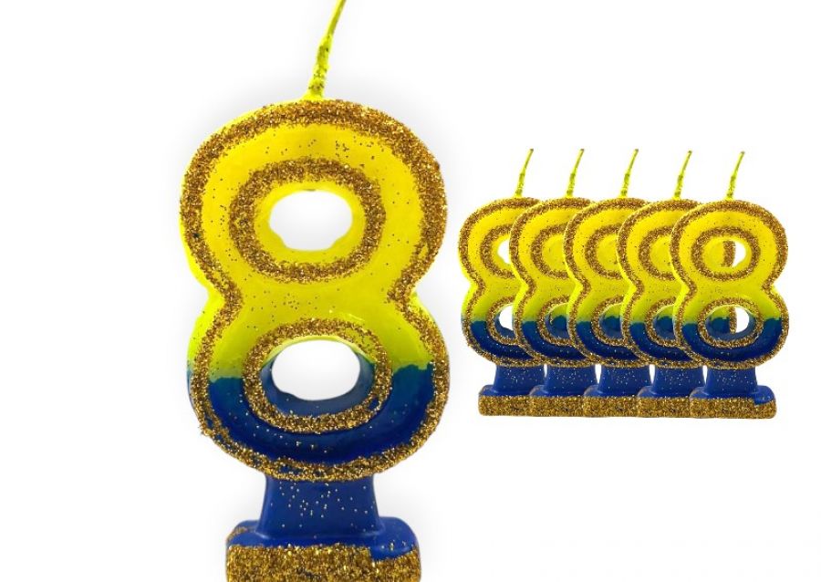 [1937] VELA NUMEROTE 8 BOCA C/GIBRE X 1 (X10) - VELAS MULTICOLOR