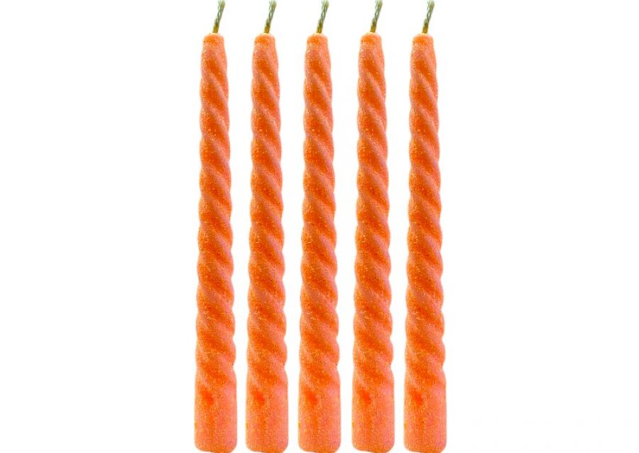 [1771] VELA TORNEADA C/BRILLO SALMON X 10 - VELAS MULTICOLOR