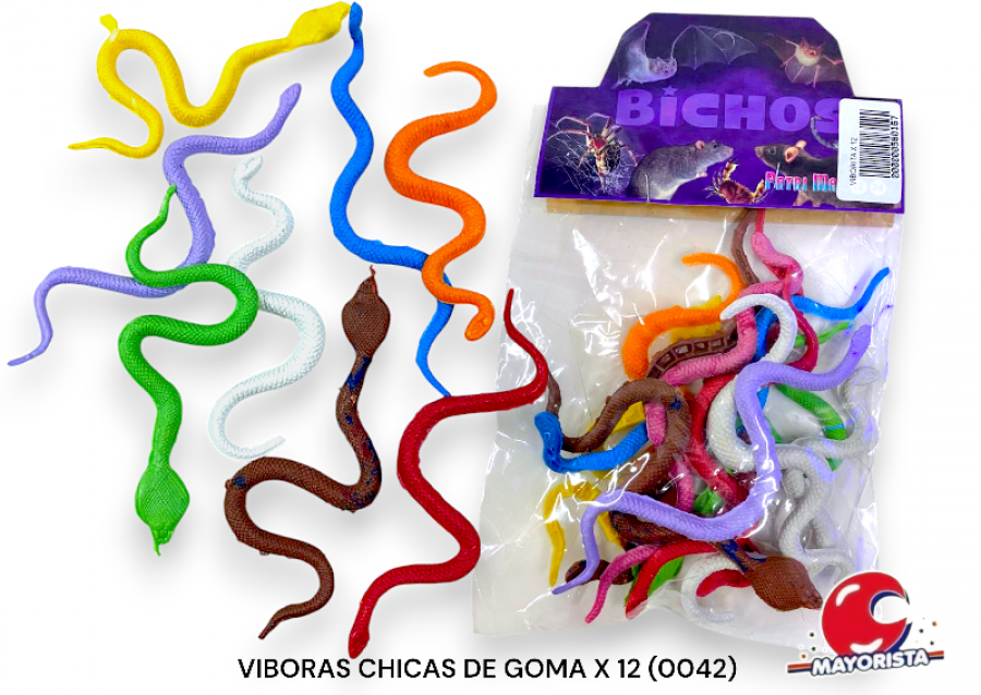[000000580167] VIBORAS CHICAS DE GOMA X 12 (0042) PATRIMAR