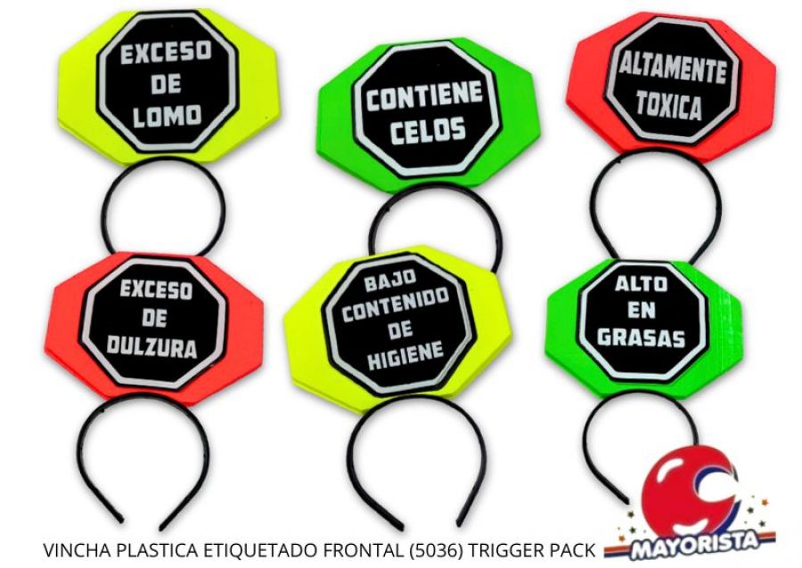 VINCHA PLASTICA ETIQUETADO FRONTAL (5036) TRIGGER PACK