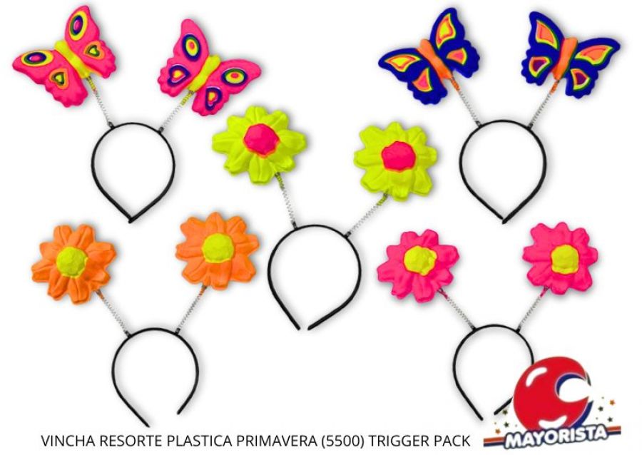 VINCHA RESORTE PLASTICA PRIMAVERA (5500) TRIGGER PACK
