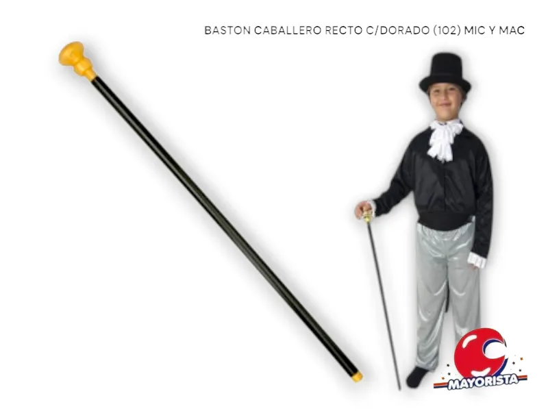 BASTON CABALLERO RECTO MANGO DORADO (102) MIC Y MAC