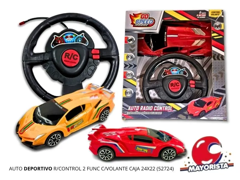 AUTO DEPORTIVO R/CONTROL 4 FUNC ABRE PUERTAS CAJA 28X15 (52722) KADA