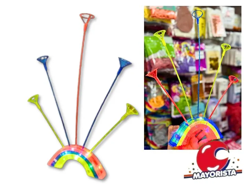 [6902025153508] BASE PORTAGLOBO ARCOIRIS C/LUZ 46 CM P/5 GLOBOS (MQ15-35) ARDITEX