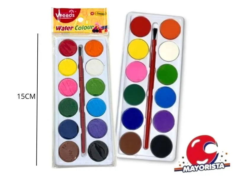 [6900003527785] ACUARELAS X 12 C/PINCEL BLISTER 15CM EN BOLSA (NS352778) KYK