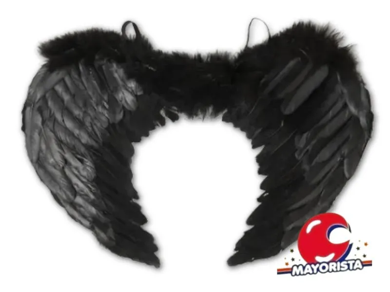[3060] ALAS DE ANGEL CON PLUMAS NEGRAS 60X45 CM (YJ0346) YJ IMPORT