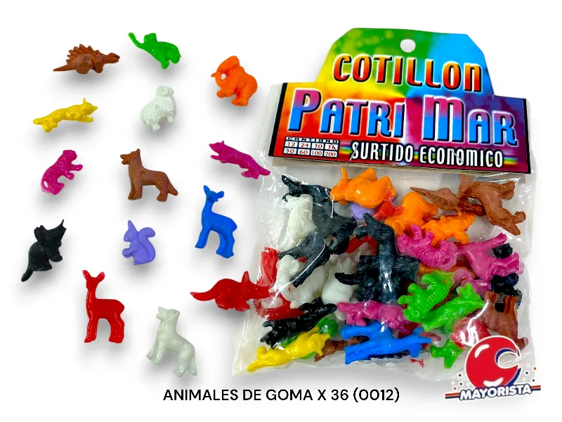 [000000500001] ANIMALES DE GOMA X 36 (0012) PATRIMAR