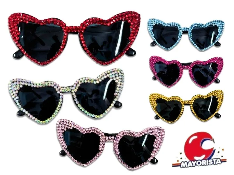 [7166] ANTEOJO CORAZON C/STRASS VS COLORES (ZLE-CAN-37-01) ERIK