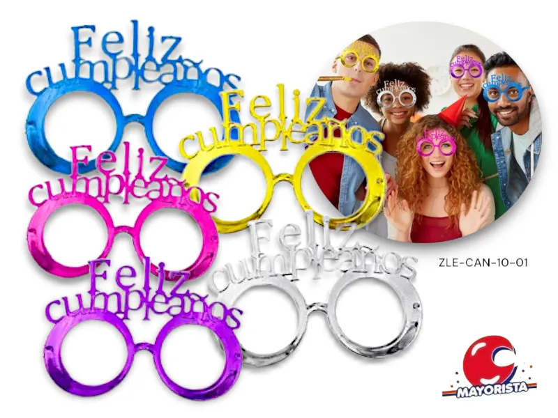 ANTEOJO METALIZADO FELIZ CUMPLEANOS (ZLE-CAN-10-01) ERIK
