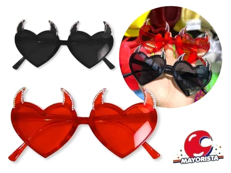 ANTEOJOS CORAZON C/ CUERNOS DIABLITO ROJO/NEGRO (DIS05-06) - ARDITEX