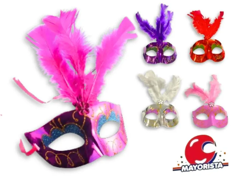 ANTIFAZ VENECIANO C/PLUMAS Y GIBRE (YJ0391) YJ IMPORT