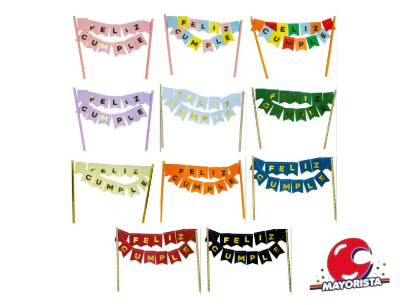 [3923] BANDERIN TORTA CARTON FELIZ CUMPLEANOS (DANY)