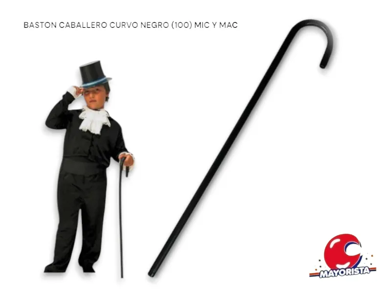 BASTON CABALLERO CURVO NEGRO (100) MIC Y MAC