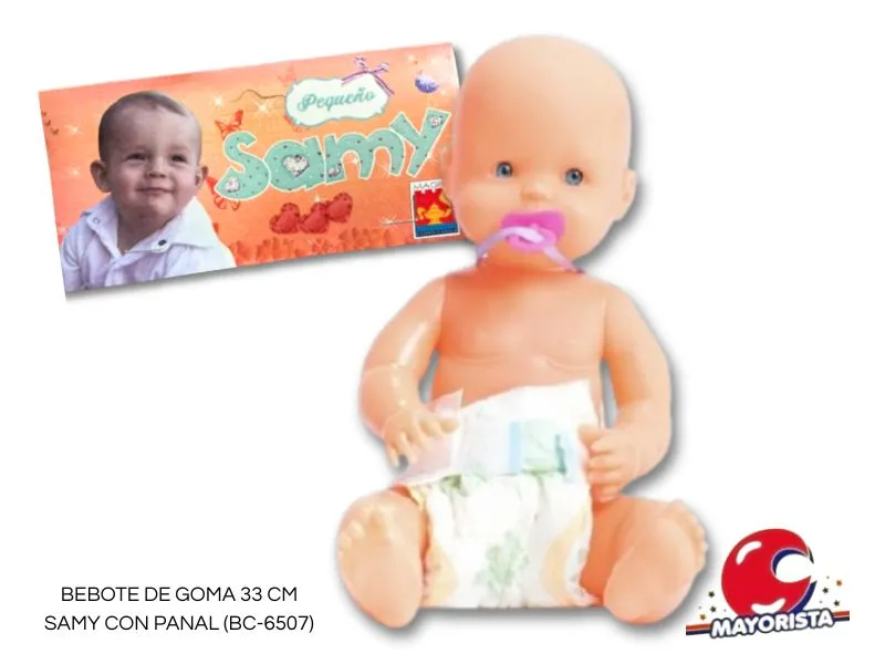 [7798130321876] BEBOTE DE GOMA 33 CM SAMY CON PANAL (BC-6507) MAGIKA