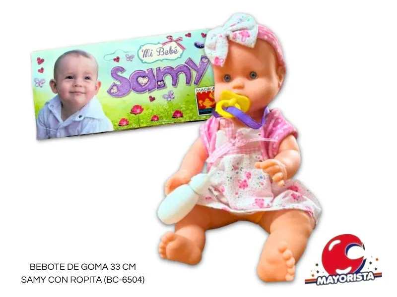 BEBOTE DE GOMA 33 CM SAMY CON ROPITA (BC-6504) MAGIKA