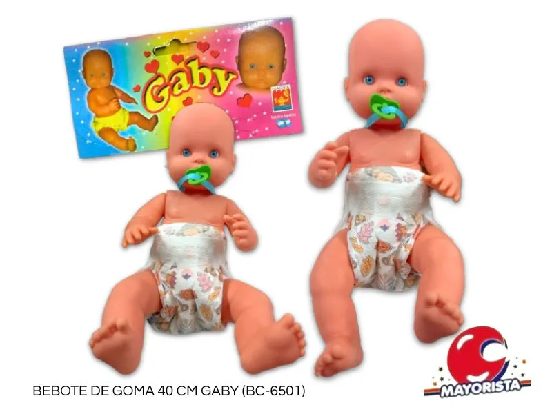 [7798130320954] BEBOTE DE GOMA 40 CM GABY C/PANAL (BC-6501) MAGIKA