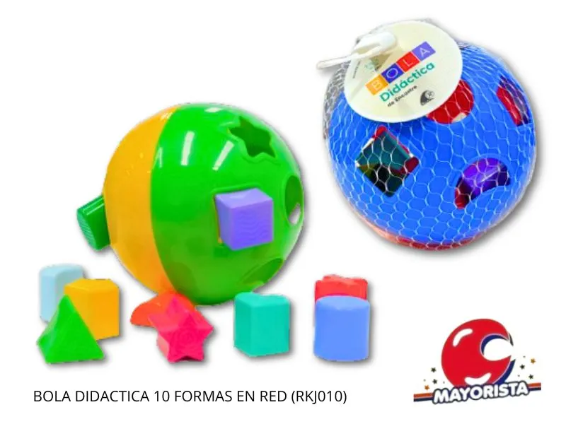 [7798322281247] BOLA DIDACTICA 10 FORMAS EN RED (RKJ010) RECKO