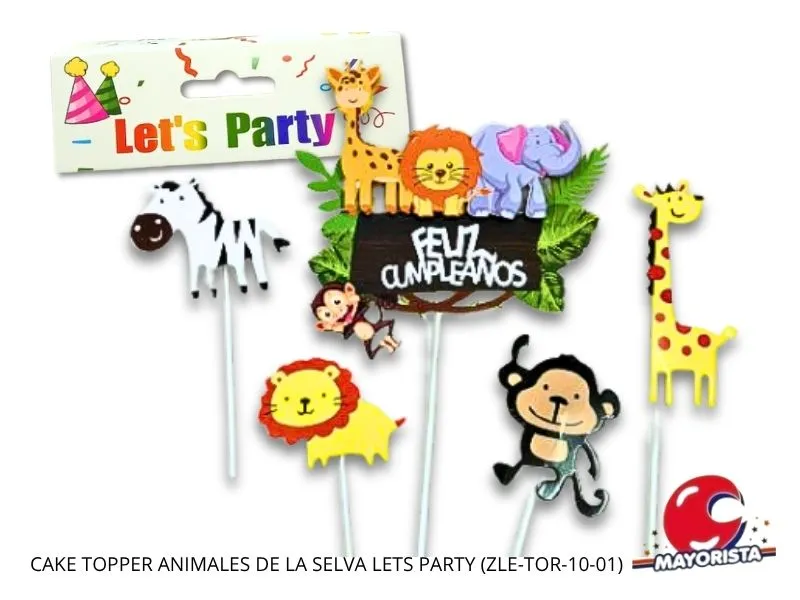 [1642] CAKE TOPPER ANIMALES DE LA SELVA LETS PARTY (ILC-Y125) LCOST