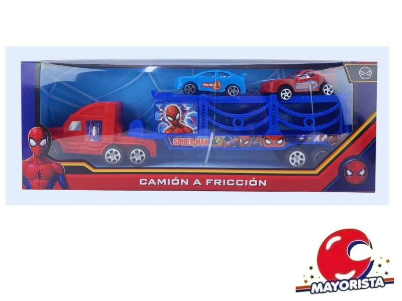 [7453105004221] CAMION SPIDERMAN A FRICCION C/ 2 AUTOS EN CAJA 40X13 (54390) KADA