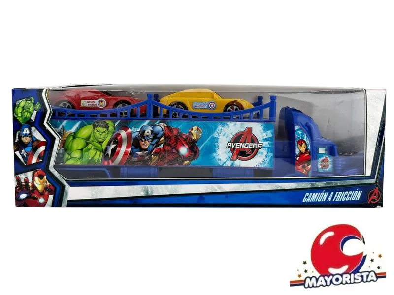 CAMION TRANSPORTE AVENGERS 2 AUTOS CAJA 29X9 (54387) KADA