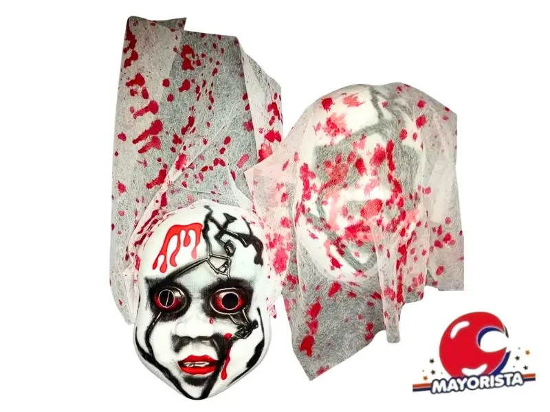 [9702] CARETA PLASTICA BEBE TERROR CON VELO SANGRE (3374VS) TRIGGER P