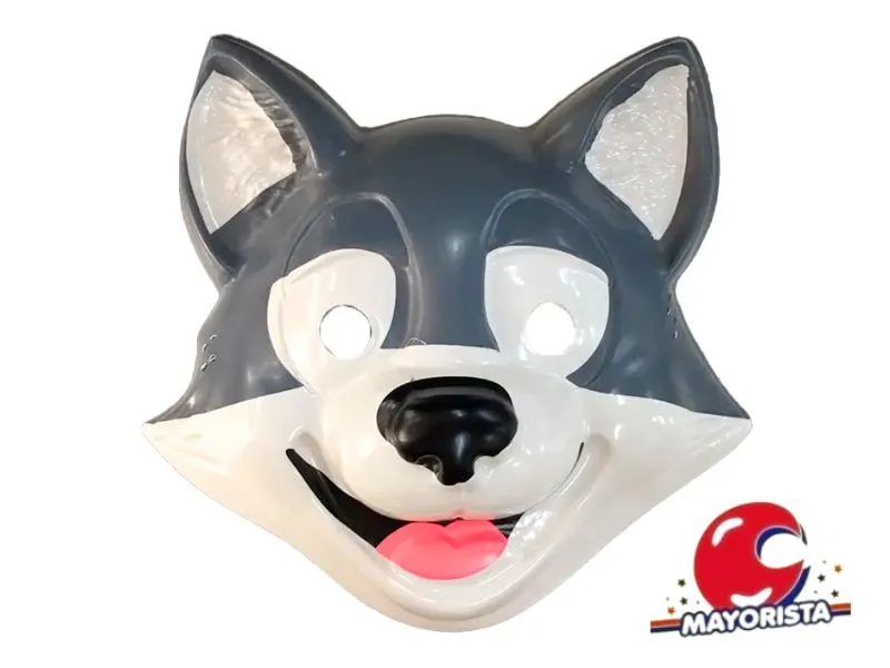 [3710] CARETA PLASTICA LOBO GRIS (3302) TRIGGER PACK