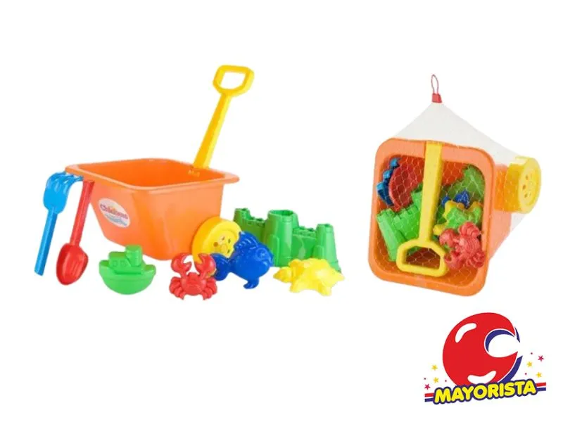 [7798141999200] CARRITO CON CASTILLO, PALA Y RASTRILLO CHICO + 4 MOLDES (920) CHICHESS