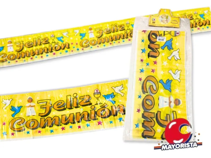 [1508] CARTEL PLASTICO COMUNION 1,7 MTS (1301) COTILLON NACIONAL