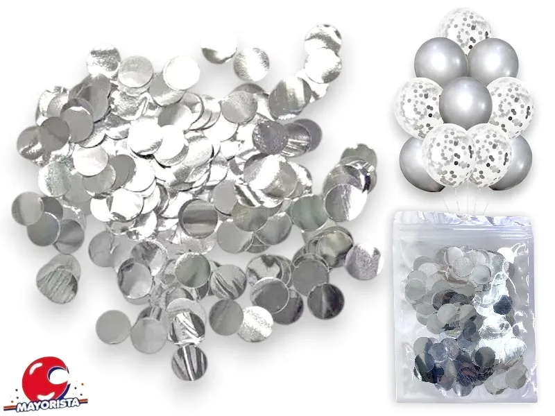 [4313] CONFETTI METAL PLATA X 10 GRS (YJ0560) YJ IMPORT