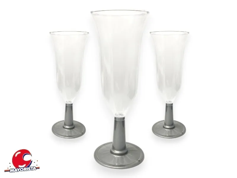 [1221] COPA NANCY 180 CC X 1 TRANSPARENTE BASE PLATA (32) BOYANO