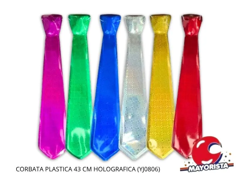 CORBATA PLASTICA 43 CM HOLOGRAFICA (YJ0806) YJ IMPORT