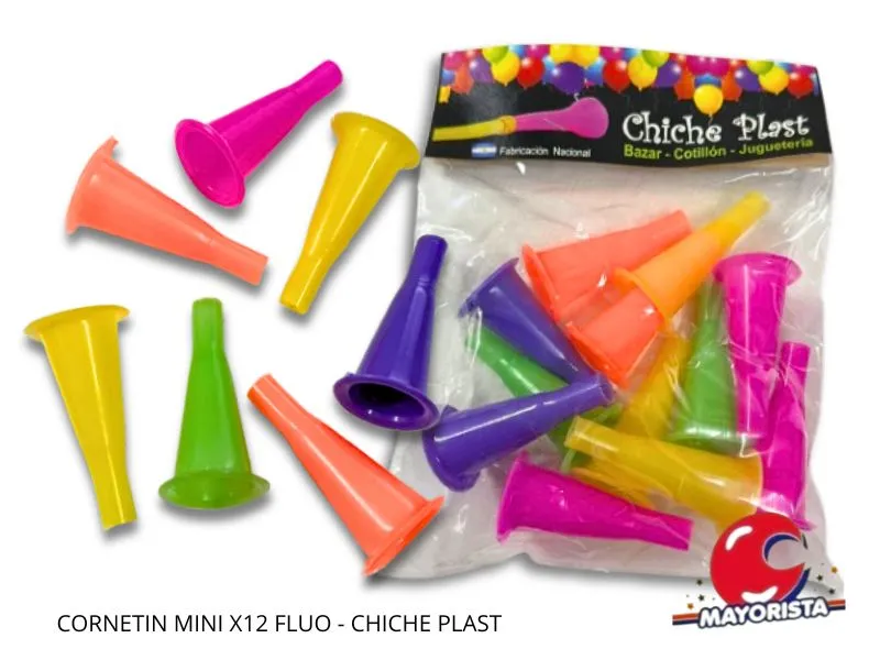 [2337] CORNETIN MINI X12 FLUO - CHICHE PLAST