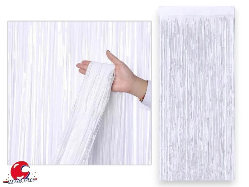 CORTINA METALIZADA BLANCA 2MTS X 1 MTS (YJ0531) YJ IMPORT