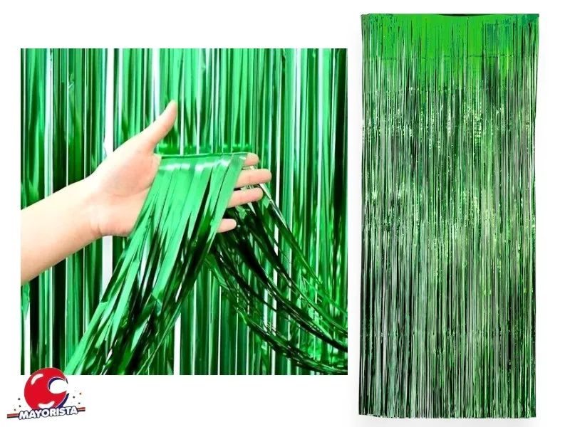 [4101] CORTINA METALIZADA VERDE 2MTS X 1 MTS (YJ0531) YJ IMPORT