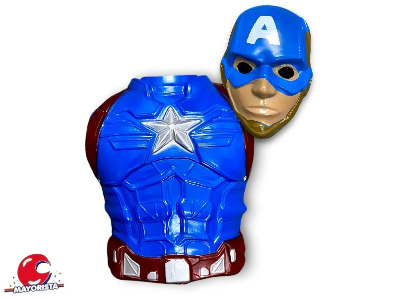 [2897] DISFRAZ PLASTICO CAPITAN AMERICA (K095) HERRERA