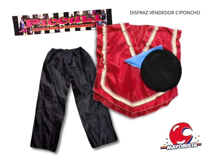 [2545] DISFRAZ VENDEDOR C/PONCHO T8/T10 (2177/2178) PICCULI