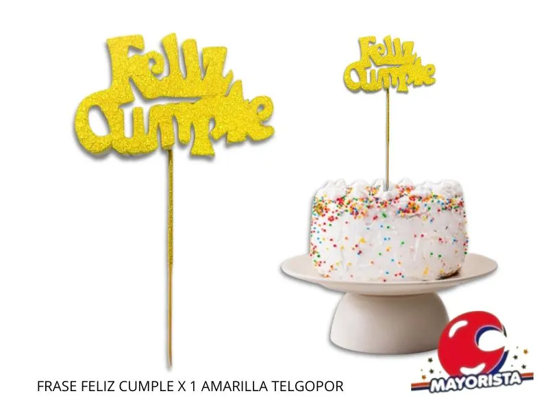 [5350] FRASE FELIZ CUMPLE X 1 AMARILLA TELGOPOR - VIVI
